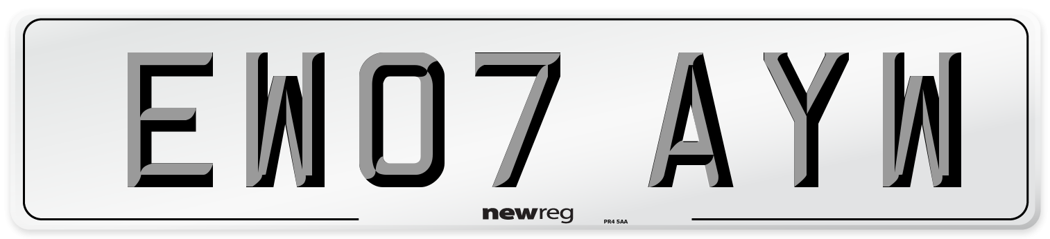 EW07 AYW Number Plate from New Reg